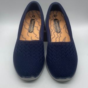 Tansmith Women Navy Breathable Mesh Shoes SZ 9 EUC